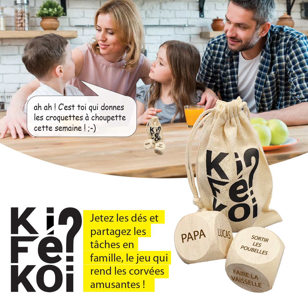 💥 STOP aux disputes sur les corvées ! 💥
🎲 Avec KIFEKOI , c'est le hasard qui décide ! Plus de négociations, plus de triche… juste du fun en famille ! 😆
👨👩👧👦 1 lancer, 1 corvée, 1 volontaire… Qui va sortir l'aspirateur cette fois ? 🧹
🔥 Testez-le et transformez vos tâches ménagères en jeu !
📦 Disponible dès maintenant ! 🚀
👉 Taguez votre famille et osez le défi KIFEKOI !
#KifekoiChallenge #famille #menage #enfants #parent
🔗 https://mylife.timyx.com/boutique/jeu-de-des-kifekoi/