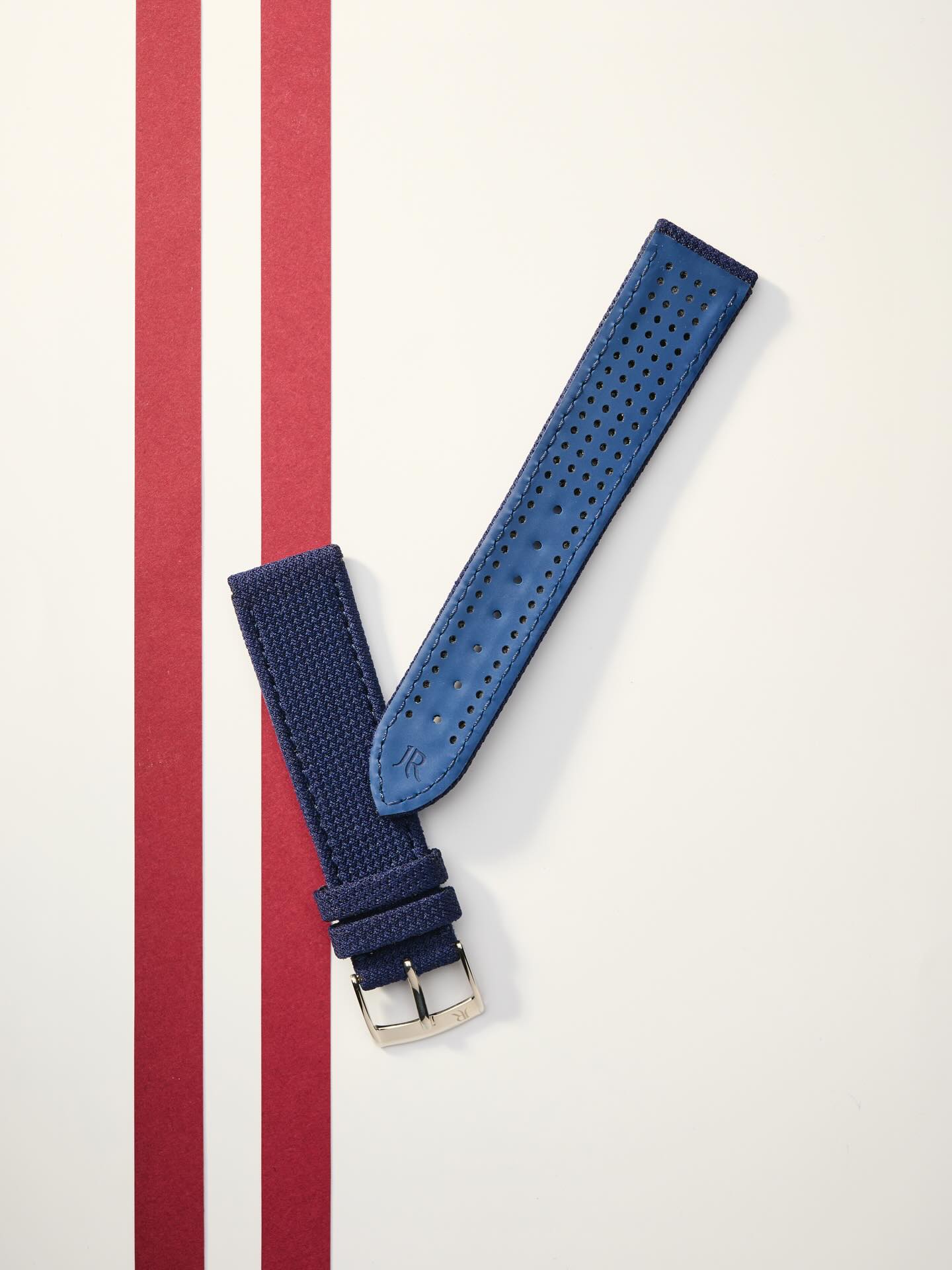 Available in three colors, the Apex strap is sold exclusively in our Jean Rousseau ateliers-bout....