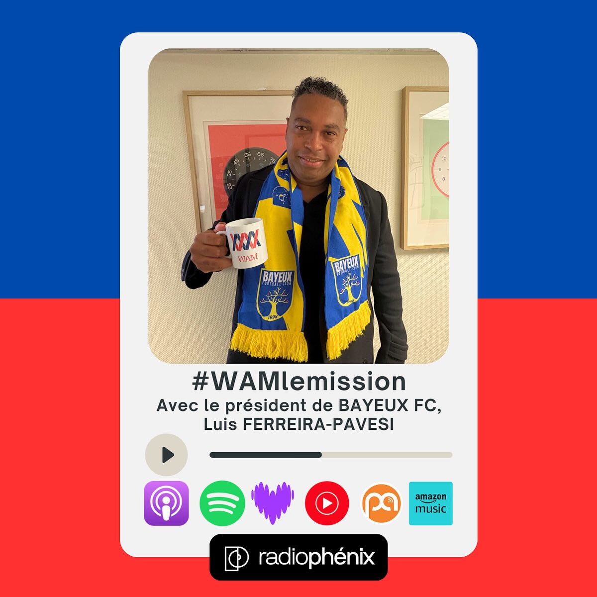 🎧 #Podcast #WAMlemission
Il est à la fois supporter de Malherbe et Président de Bayeux FC...on reçoit Luis Ferreira-Pavesi, avant le 7ème tour de @coupedefrance_creditagricole qui opposera @bayeuxfc et le @smcaen
🔗 Liens en bio
📋 La compo : @lacaencaneuse, @sebwam, @stevesavidange, @jejdel et Renaud !
#BFCSMC #bayeux #smcaen @bayeuxofficiel @arnaudtanquerel, @bayeux_bessin @bayeuxintercom 🎧 #Podcast #WAMlemission
Il est à la fois supporter de Malherbe et Président de Bayeux FC...on reçoit Luis Ferreira-Pavesi, avant le 7ème tour de @coupedefrance_creditagricole qui opposera @bayeuxfc et le @smcaen
🔗 Liens en bio
📋 La compo : @lacaencaneuse, @sebwam, @stevesavidange, @jejdel et Renaud !
#BFCSMC #bayeux #smcaen @bayeuxofficiel @arnaudtanquerel, @bayeux_bessin @bayeuxintercom