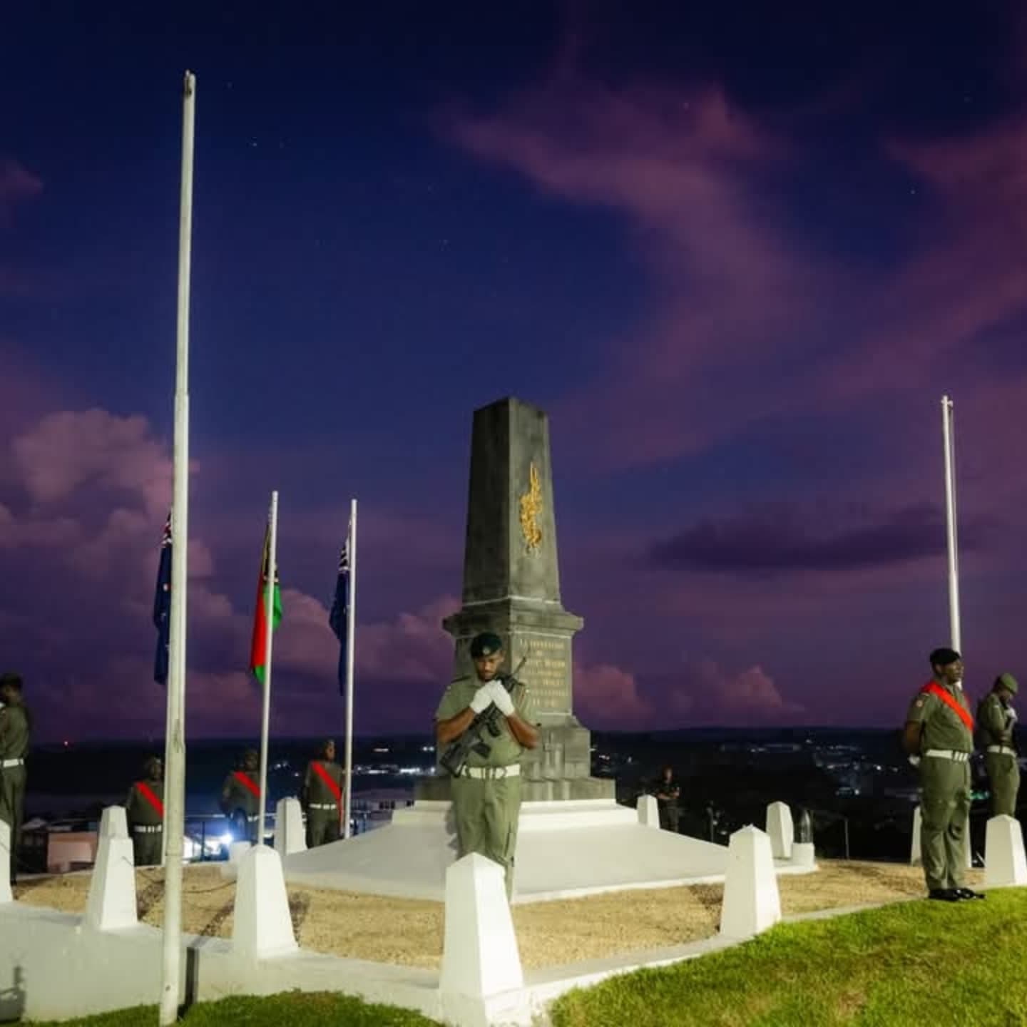 Anzac Day provides an opportunity to reflect on and remember the dedication and sacrifice of the servicemen and women who have served Australia and New Zeland in all conflicts, wars and peace operations.
In Vanuatu, Australian High Commissioner H.E. Max Willis joined New Zealand High Commissioner H.E. Nicola Simmonds, President of Vanuatu H.E. Nikenike Vurobaravu, Hon Prime Minister Jotham Napat, Speaker of Parliament Hon Stephen Felix, Minister for Internal Affairs Hon Andrew Napuat, Minister for Foreign Affairs Hon Marc Ati, Leader of Opposition Hon Alatoi Ishmael Kalsakau, Hon Andrew Wilbur Napuat, Lady Mayor of Port Vila City Council Hon Jenny Regenvanu accompanied by her husband Minister for Climate Change Hon Ralph Regenvanu, members of the Diplomatic Corps, ex-servicemen and women, and members of the community at the cenotaph to commemorate Anzac Day.
#Vanuatu #Anzac #anzacday #anzacday2025 #wewillrememberthem #lestweforget #tugetayumistanap #australia #newzealand