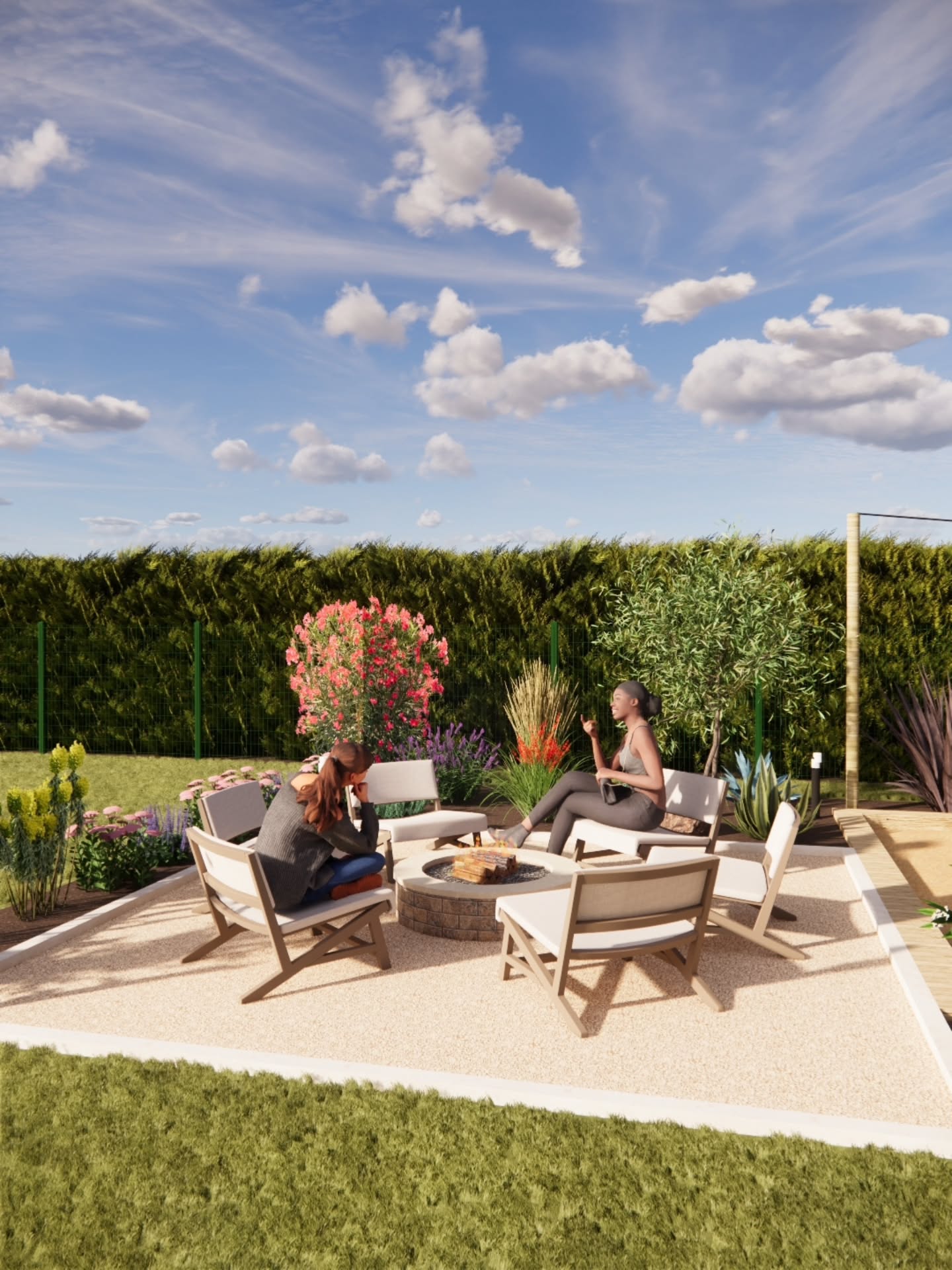PARTIE 2
✨ Aménagement paysager – Esprit méditerranéen ✨
Le souhait de nos clients : transformer leur extérieur en un véritable lieu de vie chaleureux et convivial, inspiré des ambiances méditerranéennes.
🌿 Nous avons imaginé un jardin structuré et vivant, où chaque espace a sa fonction :
👉 Un terrain de pétanque accompagné de son brasero, parfait pour prolonger les soirées d’été
👉 Une serre revisitée, pensée comme un cocon pour les soirées plus fraîches, équipée d’un vidéoprojecteur pour des moments uniques
👉 Un potager en bacs surélevés, alliant praticité et esthétique
👉 Un massif végétal à l’avant de l’abri de jardin, pour adoucir et intégrer harmonieusement la structure
👉 Et une végétalisation autour de la cabane en bois, créant un univers naturel et ludique pour les enfants 🌱
Un projet où nature et convivialité se rencontrent, pour un extérieur pensé comme une véritable extension de la maison.
🌞 Prêts à vous évader sans quitter votre jardin ?
#amenagementexterieur #exterior #jardin #garden