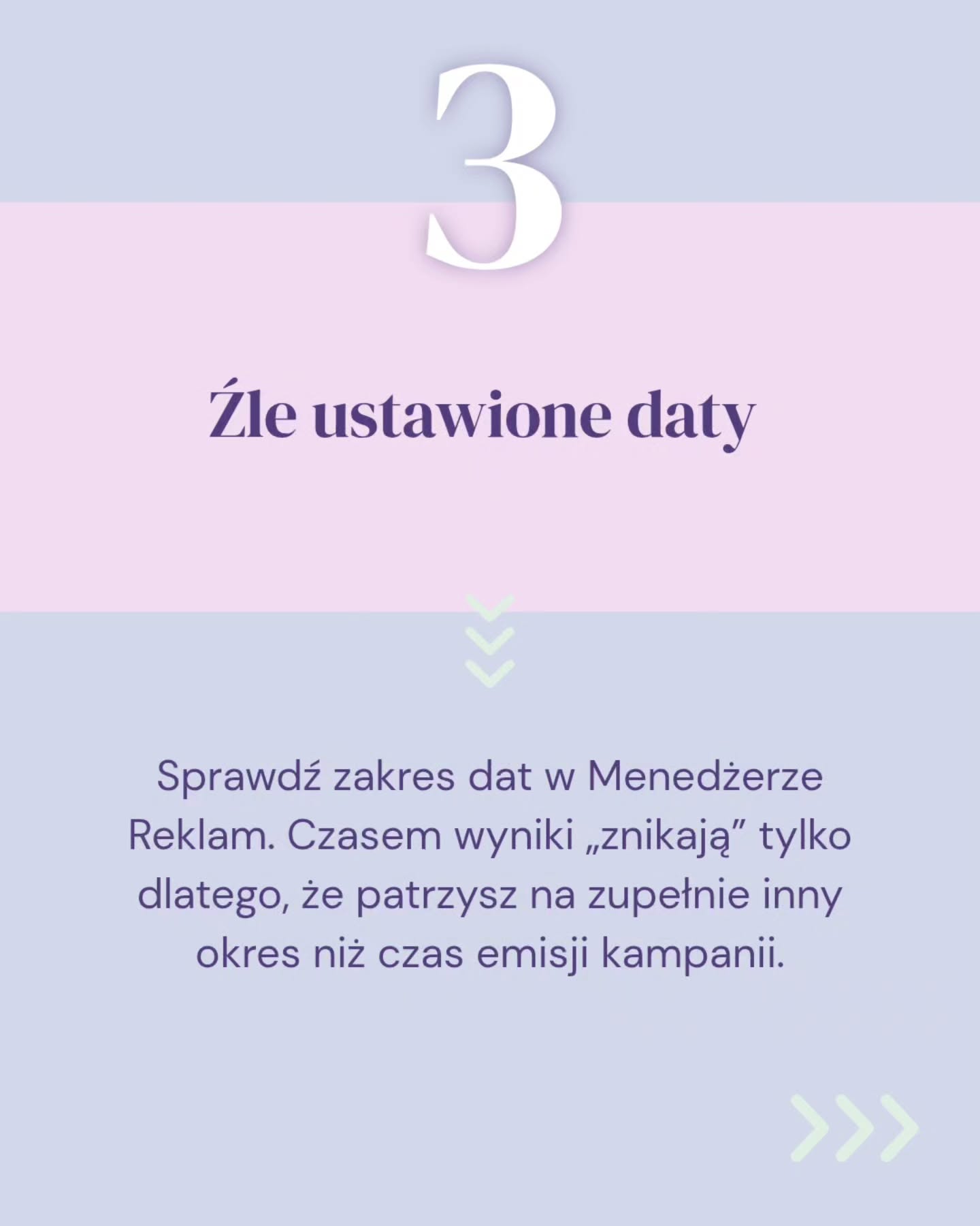 Nie widzisz żadnych wyników w reklamach? 🙊Zanim włączysz „tryb panika” i „reklamy nie działają”, sprawdź kilka rzeczy!💡1️⃣ Czy kampanie i reklamy są aktywne2️⃣ Czy Meta zaakceptowała wszystkie materiały i są wyświetlane3️⃣ Czy zakres dat pokrywa się z datami kampanii (to mega częsty błąd!)4️⃣ Czy grupa odbiorców nie jest zbyt mała (poniżej 1000 osób)5️⃣ Czy Twój piksel działa poprawnie6️⃣ Czy reklama nie została odrzuconaCzasem problem nie leży w samych reklamach, tylko w jednym drobnym ustawieniu lub aspektach technicznych.📂 Zapisz ten post i wróć do niego, kiedy Menedżer Reklam znowu pokaże Ci zero.