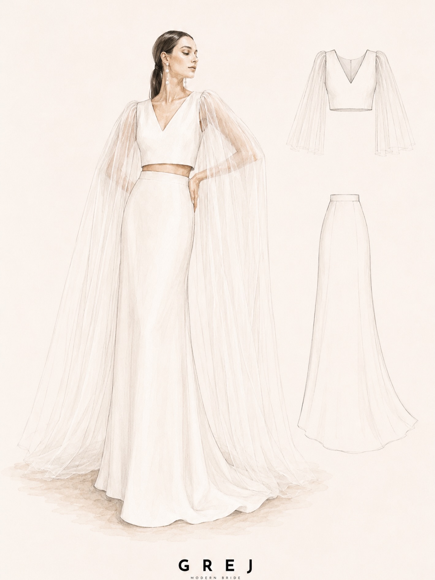 M O U V E M E N T •
Sur le papier, tout est immobile.
Et pourtant, certaines esquisses semblent déjà vivre.
Les manches de Pénélope, le tombé de Monika, les volumes, la lumière… avant même la première couture, le mouvement est déjà là.
C’est là que commence chaque création GREJ 🤍
#grejmodernbride #mariéemoderne #créationfrançaise #robedemariée #héritage